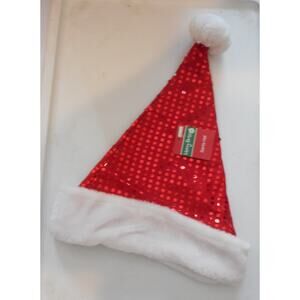 Red with Sequin red Dots Christmas Santa Hat 18″ Tall by Merry Brite